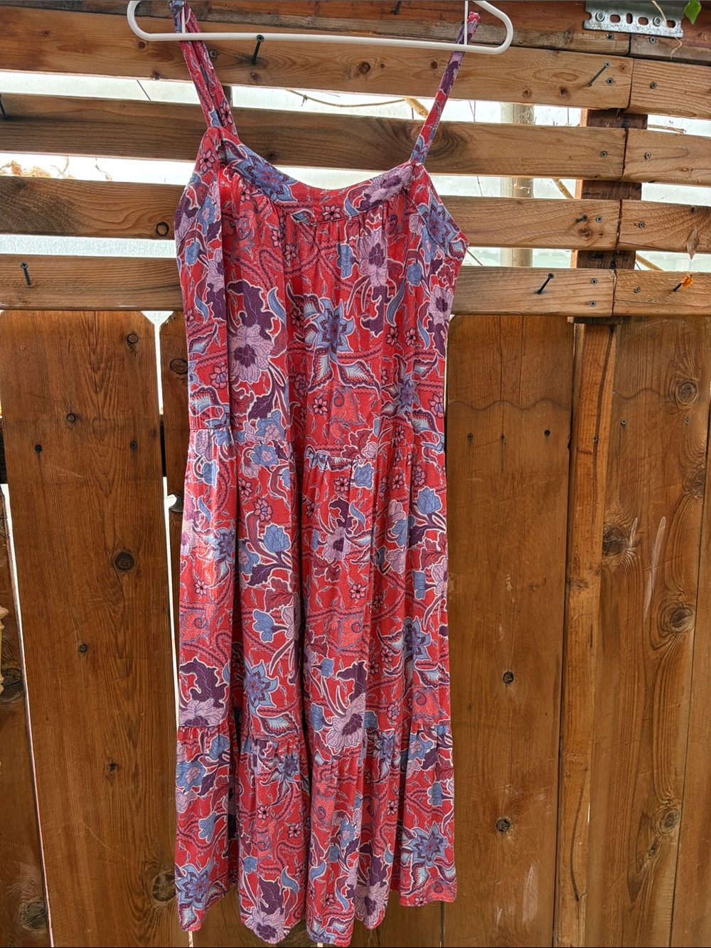 Knox Rose Red Floral Dress with Purple Print